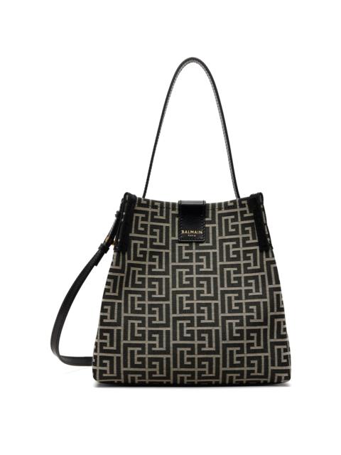 Balmain Black & Off-White Release Bucket Bag