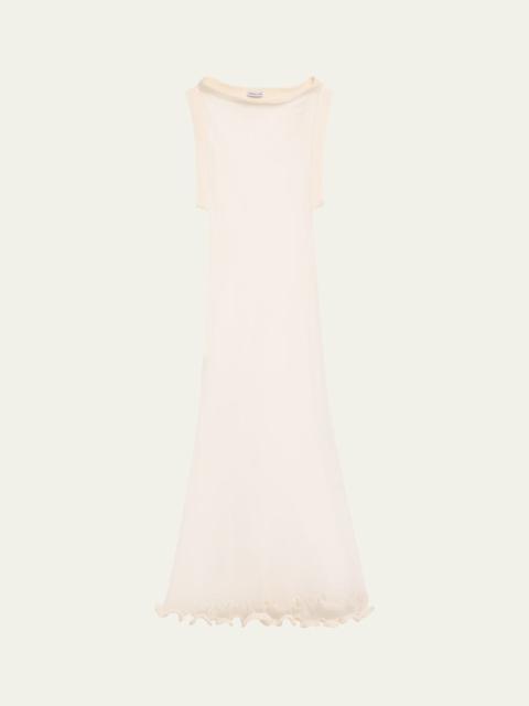 AISLING CAMPS Wave Boatneck Mesh-Knit Maxi Dress