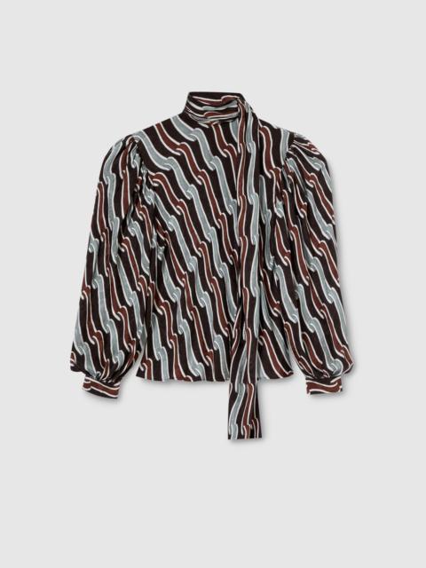 GUCCI Printed silk twill shirt