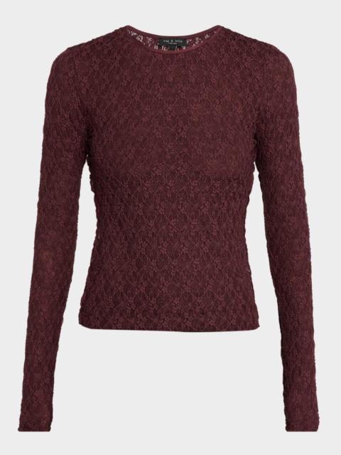rag & bone Ellie Lace Long-Sleeve Top