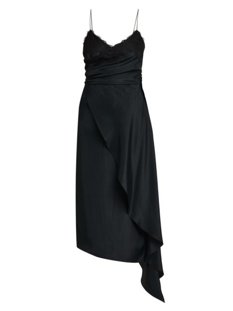 Moschino Women's Lace & Satin Wrap-Style Dress - Black
