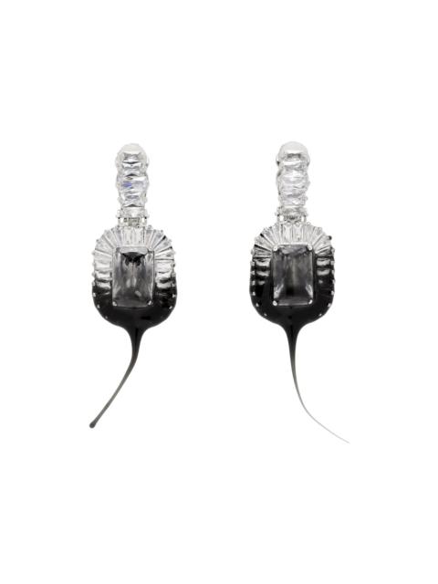 OTTOLINGER Silver & Black Diamond Dip Clip Earrings