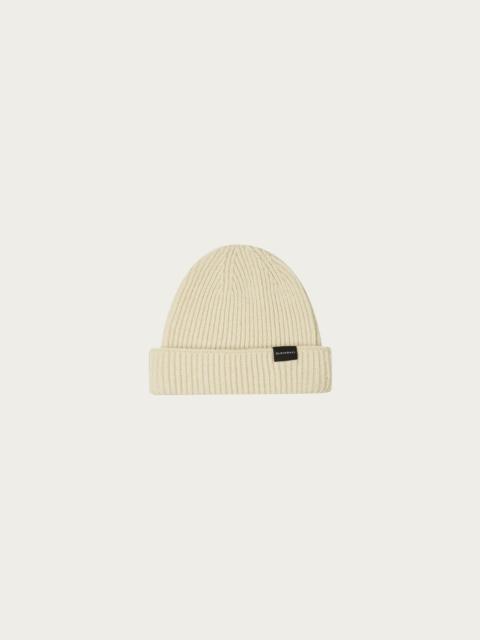 GLOVERALL Ribbed Merino Beanie - Ecru