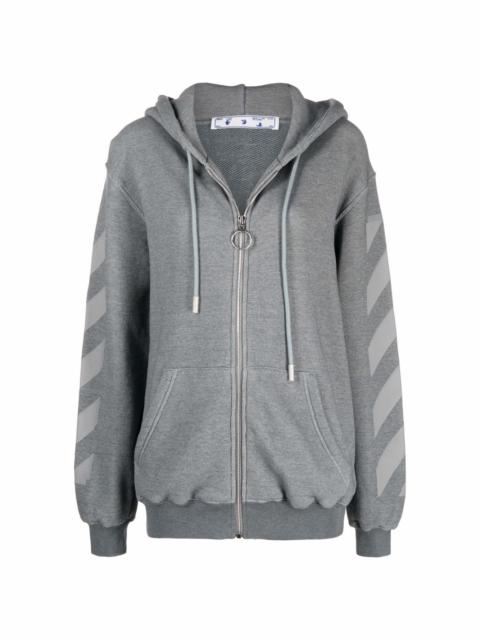 Off-White RUBBER ARROW ZIP-UP HOODIE GREY GREY