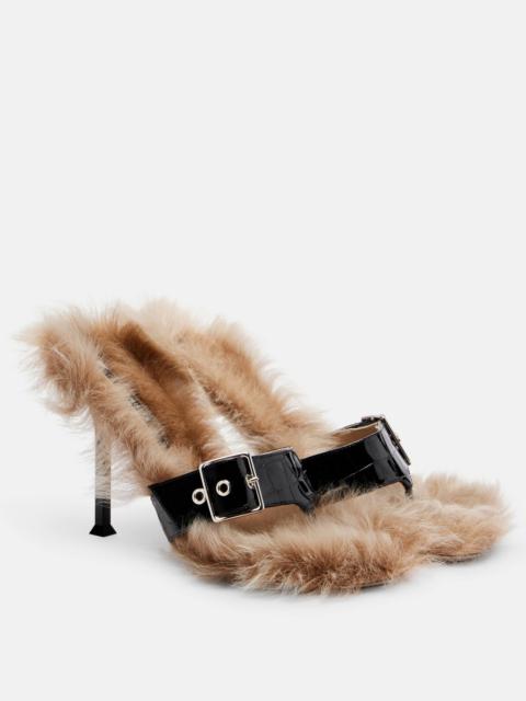 CHRISTEN Helix 95 croc-effect leather thong sandals