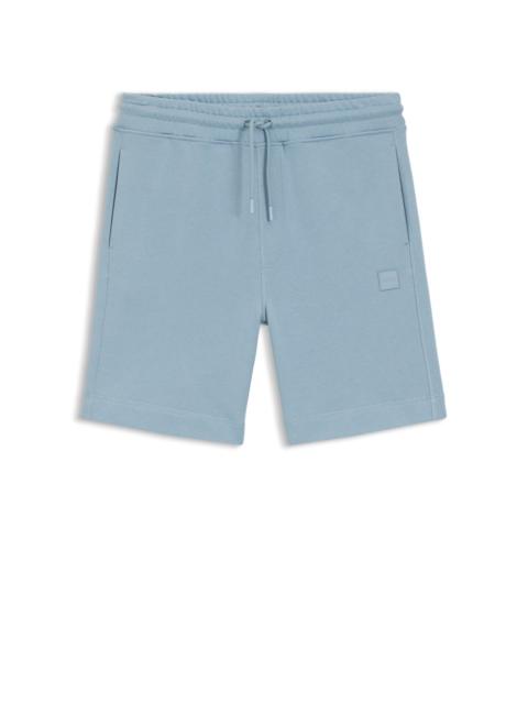 BOSS COTTON-TERRY SHORTS WITH LOGO PATCH
