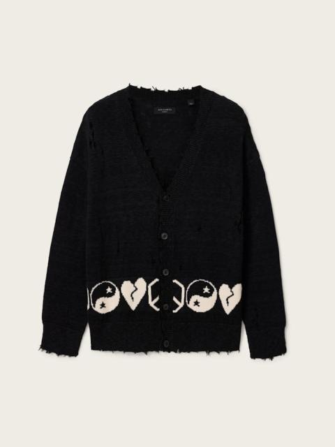 ALLSAINTS TABUA OVERSIZED JACQUARD CARDIGAN