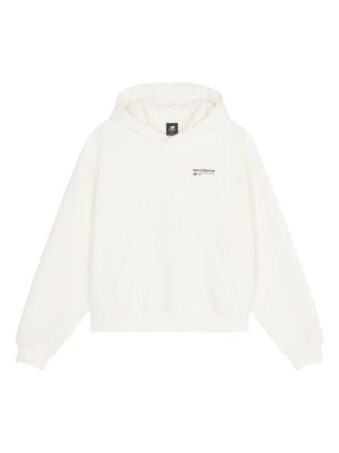 New Balance (WMNS) 새로운 균형 선형 헤리티지는 뒤 Fleece Hoodie 'Sea Salt'WT33531-SST를 솔질했습니다