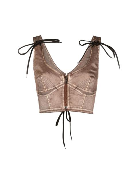 Jean Paul Gaultier lace-up denim corset top