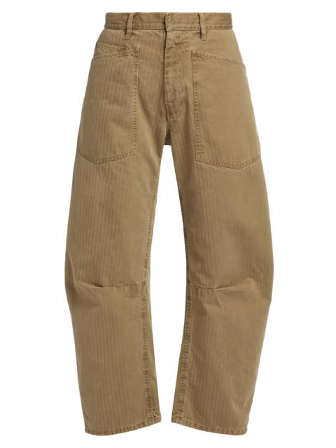 NILI LOTAN Women's Shon Woven Stripe Patch Pocket Barrel Pants - French Khaki