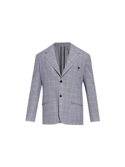 VERSACE VERSACE Grey Black Check Wool Blazer New & Authentic (Men's