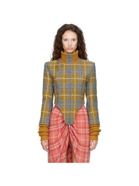 Vivienne Westwood Yellow & Blue Historical Bomber Jacket