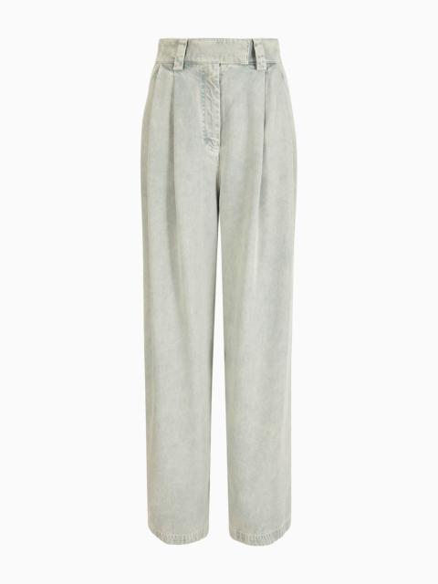 Denim Collection Lyocell single-pleat trousers