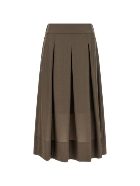 PESERICO pleated A-line skirt
