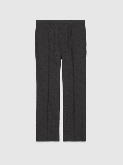 Interlocking G striped wool pant