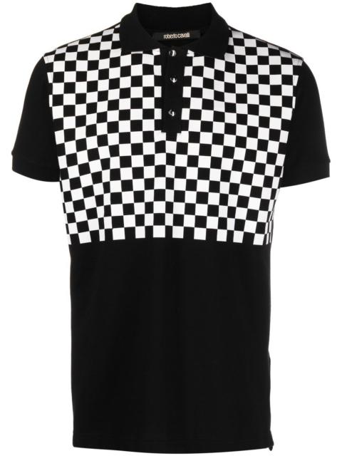 Roberto Cavalli checkerboard-print polo shirt