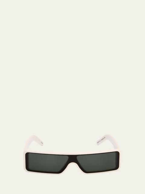 Rick Owens Men's Fog Acetate Rectangle Sunglasses