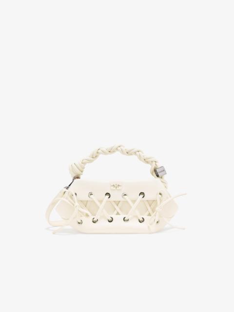 GANNI OFF-WHITE MINI GANNI LACE-UP BOU BAG