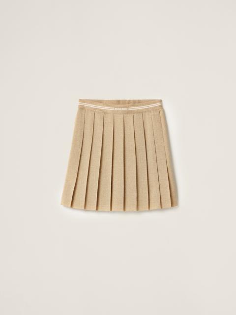 ミニスカート Miu Miu Gold pleated lurex miniskirt Miu Miu Miu Miu Gold Pleated Lurex Miniskirt Women
