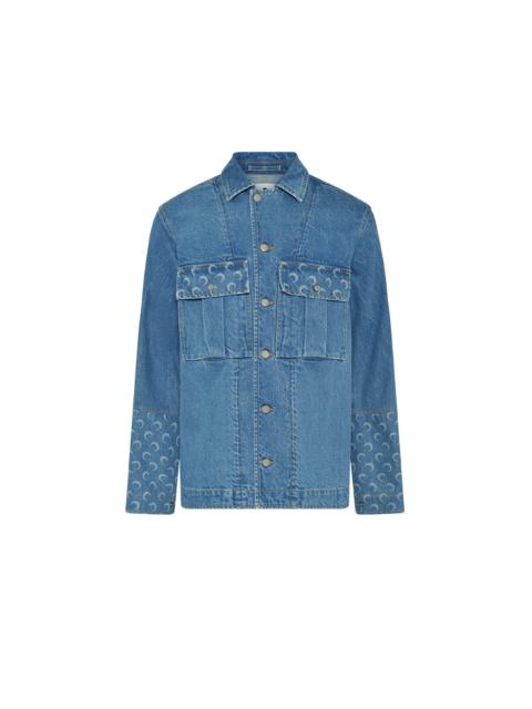 Marine Serre Light blue denim trucker jacket organic cotton