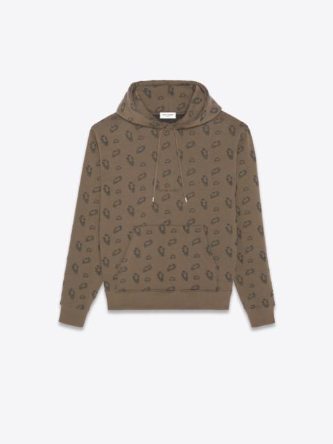 SAINT LAURENT saint laurent rive gauche hoodie in leopard jacquard