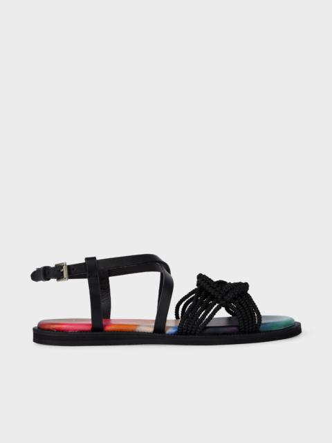 Black 'Nishio' Crochet Sandals