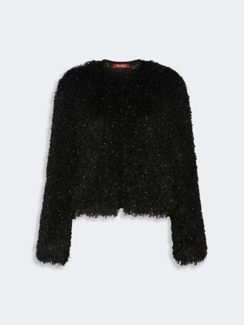 Max Mara GIOSTRA Soft-textured cardigan with sequins - BLACK