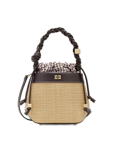 GANNI Women's Bou Raffia Bucket Bag - Seal Brown