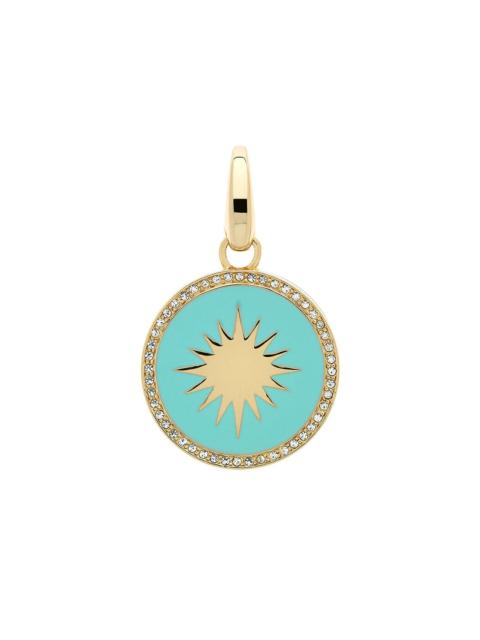 MELISSA ODABASH GOLD CRYSTAL LARGE TURQUOISE CHARM