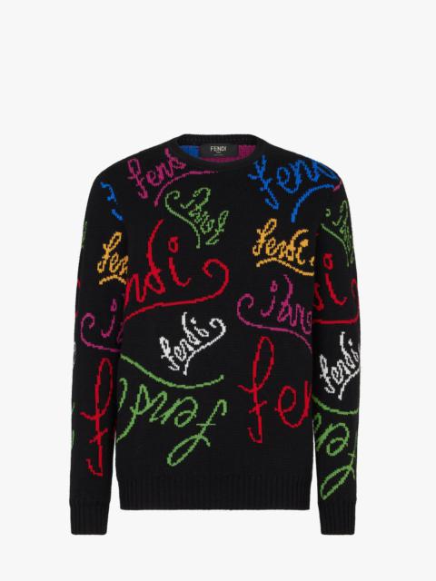 FENDI Black wool sweater