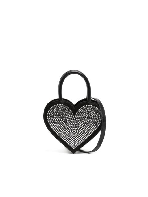 MACH & MACH crystal-embellished heart-shape bag