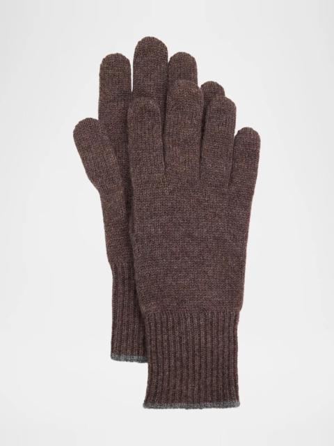 Brunello Cucinelli Men's Cashmere Knit Gloves