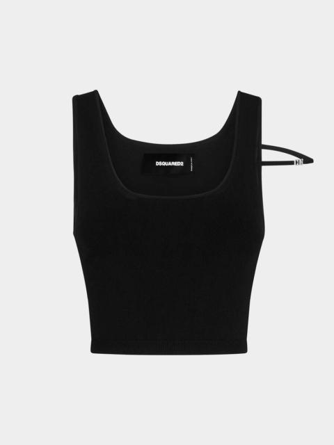 DSQUARED2 ICON KNIT CROP TOP
