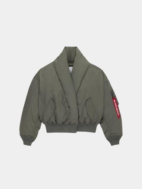 ALPHA INDUSTRIES SHAWL COLLAR BOMBER JACKET WOMENS