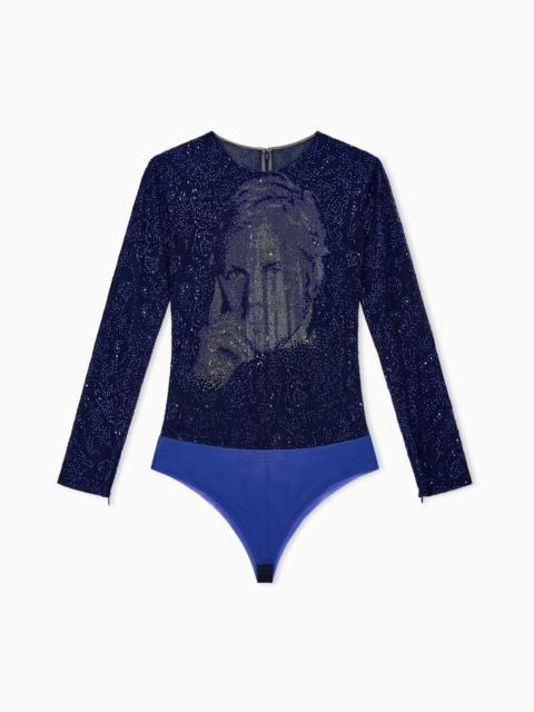 GIORGIO ARMANI BODYSUIT WITH ALL-OVER RHINESTONES