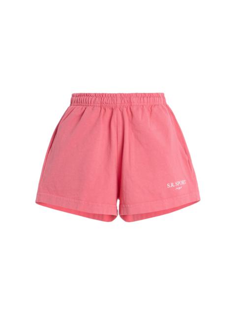 Sporty & Rich Disco Cotton Shorts red