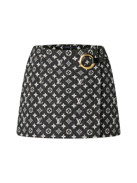 Louis Vuitton Monogram Denim Mini Wrap Skirt