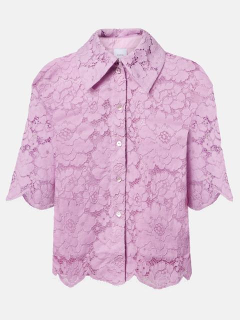 PATOU Cotton-blend lace shirt