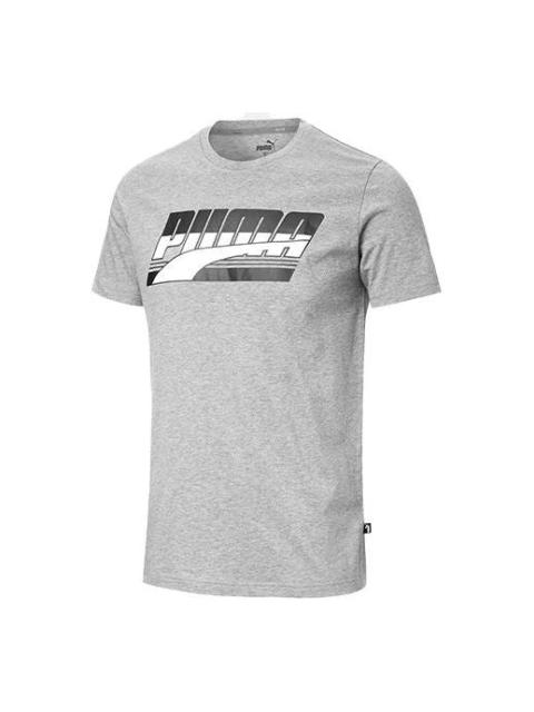 PUMA PUMA Chest Large logo Printing Short Sleeve Gray 844633-03