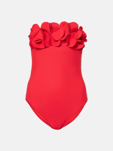 KARLA COLLETTO Tess floral-appliqué bandeau swimsuit
