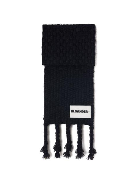 Jil Sander fringed brushed scarf