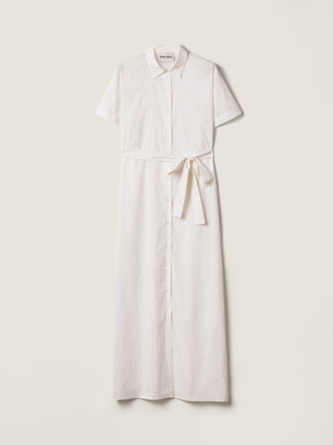 Miu Miu Embroidered batiste maxi-dress