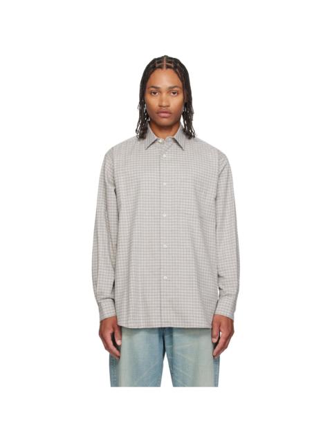ssstein Gray Oversized Regular Collar Shirt