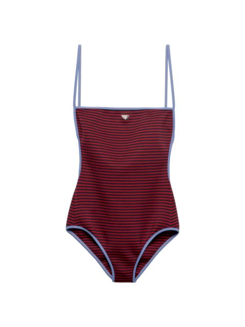 Prada Women's One-Piece Interlock Jersey Swimsuit - Dark Red