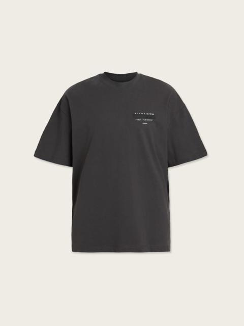 ALLSAINTS REDACT OVERSIZED EMBROIDERED LOGO T-SHIRT