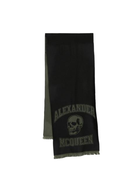 Alexander McQueen logo-jacquard wool scarf