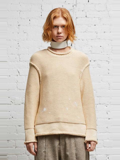 R13 ROLLED EDGE BOXY SWEATER - NATURAL