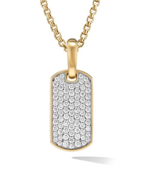 DAVID YURMAN Men's Chevron Tag in 18K Yellow Gold - Diamond