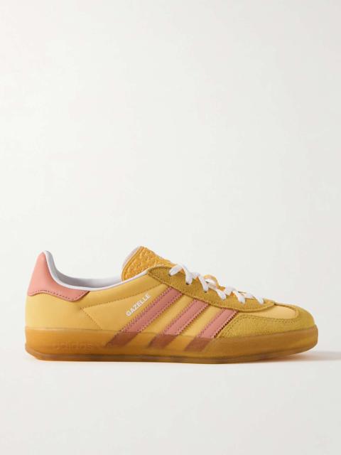 Gazelle Indoor leather and suede-trimmed nylon sneakers
