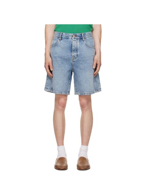 Balmain Blue Bermuda Denim Shorts